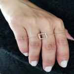 Load image into Gallery viewer, 14K SOLID GOLD OPEN SQUARE DAINTY BRACELET