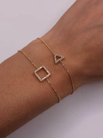 Load image into Gallery viewer, 14K SOLID GOLD OPEN SQUARE DAINTY BRACELET