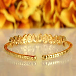 Load image into Gallery viewer, 14K SOLID GOLD PEAR AND MARQUISE SHAPED DIAMOND CUFF BRACELET