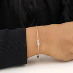 Load image into Gallery viewer, 14K SOLID GOLD PEAR AND ROUND DIAMOND BANGLE BRACELET