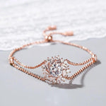 Load image into Gallery viewer, 14K SOLID GOLD SOLITAIRE HALO BOLO BRACELET