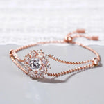 Load image into Gallery viewer, 14K SOLID GOLD SOLITAIRE HALO BOLO BRACELET
