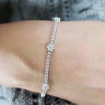 Load image into Gallery viewer, 14K SOLID GOLD TENNIS FLORAL STYLE BRACELET