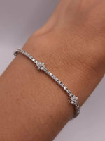 Load image into Gallery viewer, 14K SOLID GOLD TENNIS FLORAL STYLE BRACELET