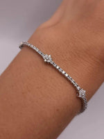 Load image into Gallery viewer, 14K SOLID GOLD TENNIS FLORAL STYLE BRACELET