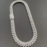 Load image into Gallery viewer, 15MM ROUND AND BAGUETTE MOISSANITE DIAMOND CUBAN LINK ICED OUT CHAIN