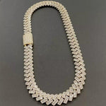 Load image into Gallery viewer, 15MM ROUND AND BAGUETTE MOISSANITE DIAMOND CUBAN LINK ICED OUT CHAIN