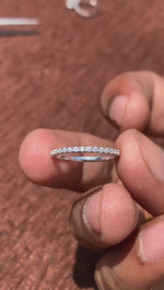 Load image into Gallery viewer, ROUND CUT WHITE GOLD WEDDING HALF ETERNITY BRIDAL MOISSANITE PROMISE BAND
