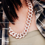 Load image into Gallery viewer, rose gold diamond cuban link chain