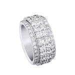 Load image into Gallery viewer, 18K WHITE GOLD S925 WIDE SPINNING BRILLIANT 4 BAND MOISSANITE GENUINE REAL RING