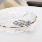 Load image into Gallery viewer, 1CT CUSHION CUT MOISSANITE WEDDING RING WITH TWO STACKING BAND