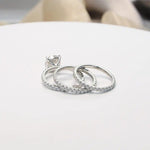 Load image into Gallery viewer, 1CT CUSHION CUT MOISSANITE WEDDING RING WITH TWO STACKING BAND
