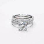 Load image into Gallery viewer, 1CT CUSHION CUT MOISSANITE WEDDING RING WITH TWO STACKING BAND