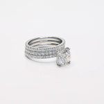 Load image into Gallery viewer, 1CT CUSHION CUT MOISSANITE WEDDING RING WITH TWO STACKING BAND