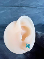 Load image into Gallery viewer, 2.00 TCW PRINCESS CUT GREEN MOISSANITE STUD EARRING