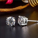 Load image into Gallery viewer, 2.00 TCW ROUND CUT MOISSANITE STUD EARRINGS