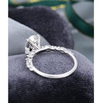 Load image into Gallery viewer, 2.00CT OVAL CUT WHITE GOLD HALF ETERNITY MARQUSIE OPAL CURVED MOISSANITE ENGAGEMENT RING SET