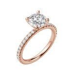 Load image into Gallery viewer, HOLM ACCENTED ROUND CUT MOISSANITE ENGAGEMENT RING