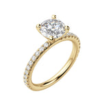 Load image into Gallery viewer, HOLM ACCENTED ROUND CUT MOISSANITE ENGAGEMENT RING
