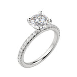 Load image into Gallery viewer, HOLM ACCENTED ROUND CUT MOISSANITE ENGAGEMENT RING
