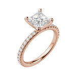 Load image into Gallery viewer, HOLM ACCENTED PRINCESS CUT MOISSANITE ENGAGEMENT RING