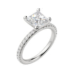 Load image into Gallery viewer, HOLM ACCENTED PRINCESS CUT MOISSANITE ENGAGEMENT RING