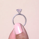 Load image into Gallery viewer, HOLM ACCENTED PRINCESS CUT MOISSANITE ENGAGEMENT RING