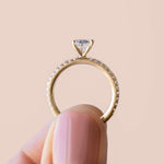 Load image into Gallery viewer, HOLM ACCENTED OVAL CUT MOISSANITE ENGAGEMENT RING