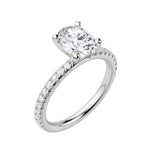 Load image into Gallery viewer, HOLM ACCENTED OVAL CUT MOISSANITE ENGAGEMENT RING