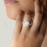 Load image into Gallery viewer, LUSH EMERALD CUT MOISSANITE ENGAGEMENT RING