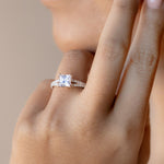 Load image into Gallery viewer, RAIA PRINCESS CUT MOISSANITE ENGAGEMENT RING