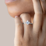 Load image into Gallery viewer, RHOS PRINCESS CUT MOISSANITE ENGAGEMENT RING