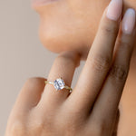 Load image into Gallery viewer, RHOS CUSHION CUT MOISSANITE ENGAGEMENT RING