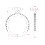 Load image into Gallery viewer, LYRE ACCENTED ROUND CUT MOISSANITE ENGAGEMENT RING