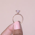 Load image into Gallery viewer, LYRE ACCENTED PRINCESS CUT MOISSANITE ENGAGEMENT RING