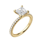 Load image into Gallery viewer, LYRE ACCENTED PRINCESS CUT MOISSANITE ENGAGEMENT RING