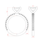 Load image into Gallery viewer, LYRE ACCENTED PRINCESS CUT MOISSANITE ENGAGEMENT RING