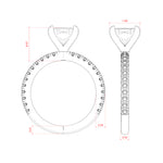 Load image into Gallery viewer, LYRE ACCENTED CUSHION CUT MOISSANITE ENGAGEMENT RING
