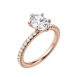 Load image into Gallery viewer, LYRE ACCENTED OVAL CUT MOISSANITE ENGAGEMENT RING