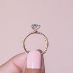 Load image into Gallery viewer, LYRE ACCENTED OVAL CUT MOISSANITE ENGAGEMENT RING