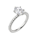 Load image into Gallery viewer, LYRE ACCENTED OVAL CUT MOISSANITE ENGAGEMENT RING