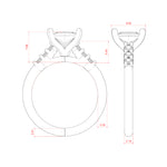 Load image into Gallery viewer, SOMA PRINCESS CUT MOISSANITE ENGAGEMENT RING