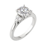 Load image into Gallery viewer, CALM ROUND CUT MOISSANITE ENGAGEMENT RING