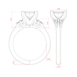 Load image into Gallery viewer, CALM PRINCESS CUT MOISSANITE ENGAGEMENT RING