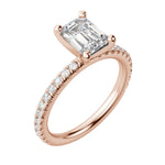 Load image into Gallery viewer, HOLM ACCENTED EMERALD CUT MOISSANITE ENGAGEMENT RING