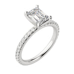 Load image into Gallery viewer, HOLM ACCENTED EMERALD CUT MOISSANITE ENGAGEMENT RING