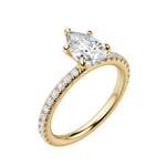 Load image into Gallery viewer, LYRE ACCENTED PEAR CUT MOISSANITE ENGAGEMENT RING