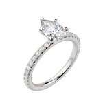 Load image into Gallery viewer, LYRE ACCENTED PEAR CUT MOISSANITE ENGAGEMENT RING