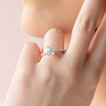 Load image into Gallery viewer, LYRE ACCENTED RADIANT CUT MOISSANITE ENGAGEMENT RING