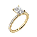 Load image into Gallery viewer, LYRE ACCENTED RADIANT CUT MOISSANITE ENGAGEMENT RING